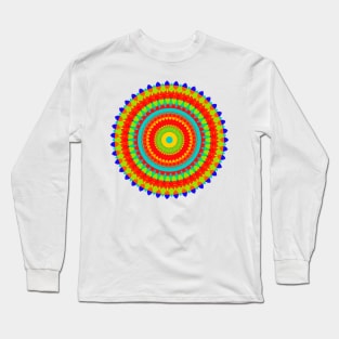 Colorful Red Blue Green Mandala Long Sleeve T-Shirt